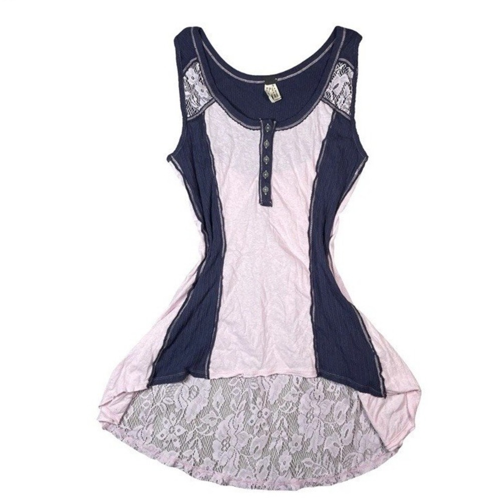 We The Free Night Falls Pieced Tank Top XS Pink Purple Lace Boho‎ Chic Flowy